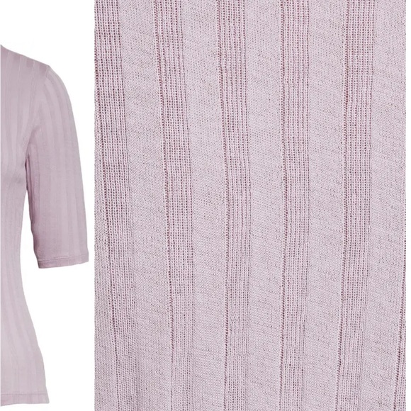 VINCE Ribbed Elbow Sleeve Crew Neck Top - Picture 7 of 16